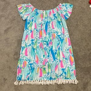 Lilly Pulitzer off shoulder sailboat dress